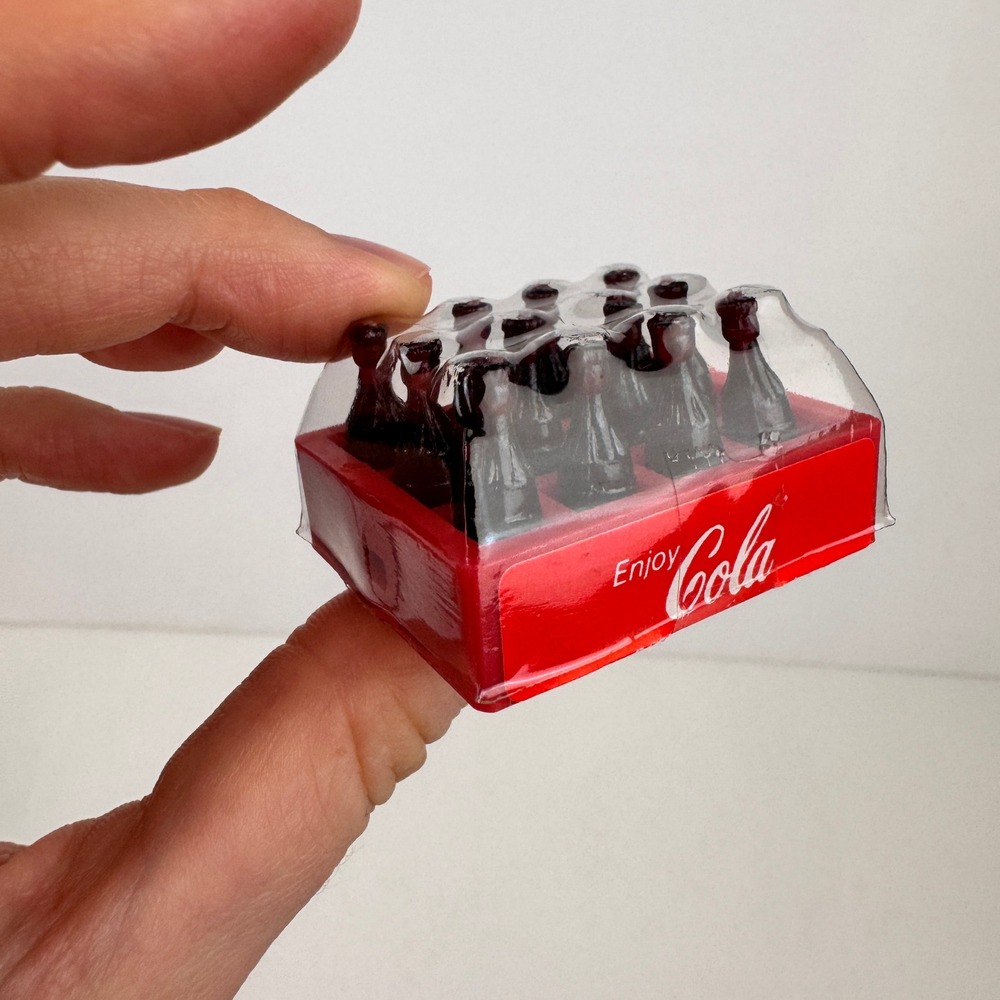 Vtg Miniature Small 12pack of Coca Cola Bottles in Red Plastic Crate Sealed